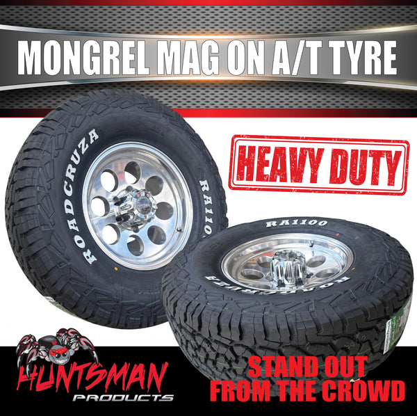 15x8 Polished Mongrel Mag Rim 6/139.7 PCD & 31x10.5R15 LT Roadcruza RA1100 A/T Tyre