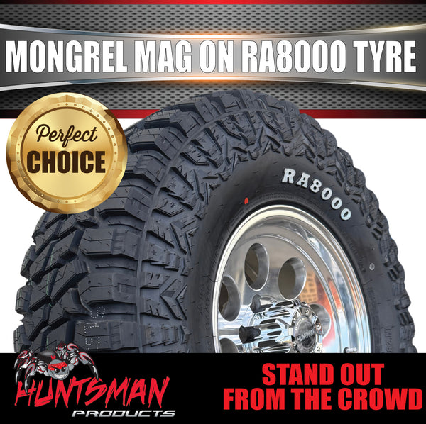 16x8 Polished Mongrel Mag Rim 6/139.7 PCD & 315/75R16 Roadcruza RA8000 Tyre