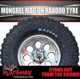 16x8 Polished Mongrel Mag Rim 6/139.7 PCD & 265/75R16 Roadcruza RA8000 Tyre