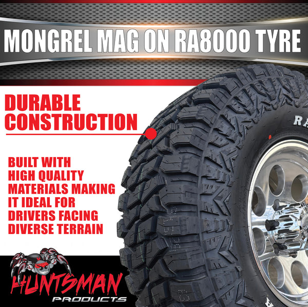 16x8 Polished Mongrel Mag Rim 6/139.7 PCD & 265/75R16 Roadcruza RA8000 Tyre