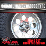 16x8 Polished Mongrel Mag Rim 6/139.7 PCD & 265/75R16 Roadcruza RA8000 Tyre