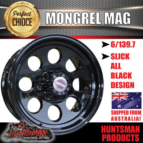 16x8 Black Mongrel Mag Wheel 6/139.7 PCD & 245/75R16 Gladiator X Comp Mud Tyre 245 75 16