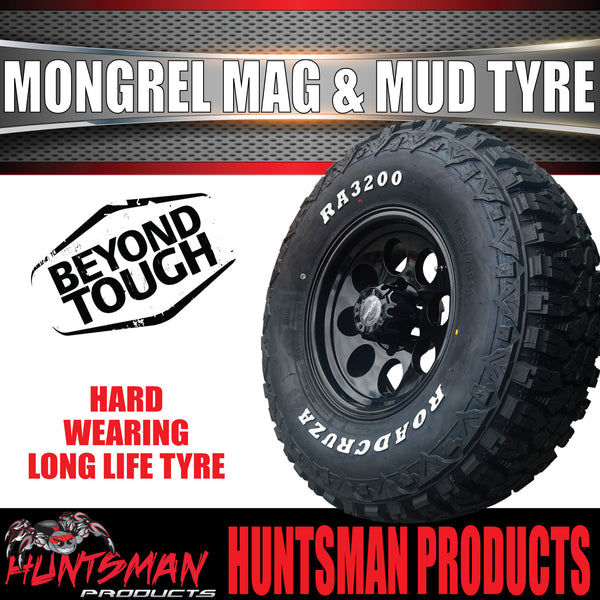 15x8 Black Mongrel Mag Wheel 6/139.7 PCD & 35X12.5R15 Roadcruza Mud Tyre 35 12.5 15
