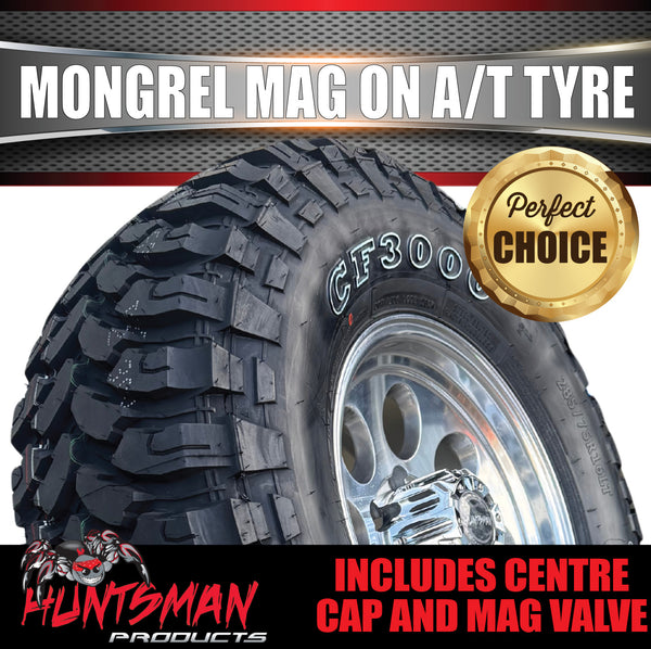 15x8 Polished Mongrel Mag Rim 6/139.7 PCD & 31x10.5R15 LT Comforser CF3000 Mud Tyre