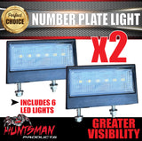 2x Huntsman Products LED Number Plate Light Licence Lamp Trailer Caravan Truck Ute 10-30V CTA Approved