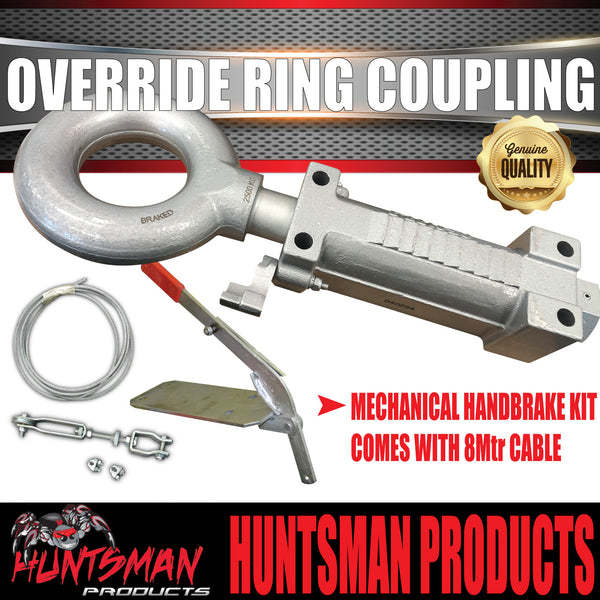 2000kg Trailer Caravan Mechanical Override Ring Coupling Hitch Suit Pintle Hook. CTA Approved