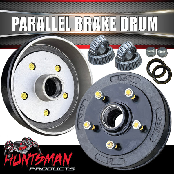2X Trailer Caravan 10" Drums Suit 5 Stud Ford 5/114.3 PCD & S/L Parallel Bearings L68149