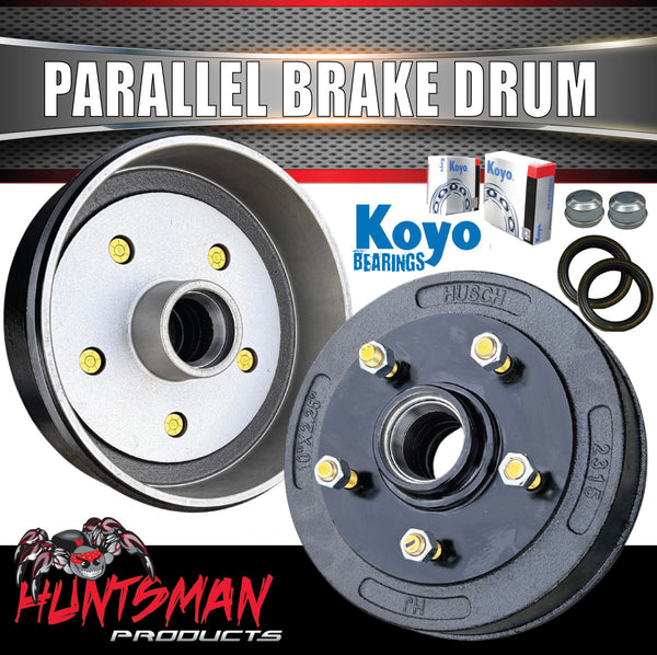 2X Trailer 10" Drums Suit 5 Stud Landcruiser. 5/150 PCD & Japanese Parallel Bearings
