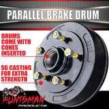 2X Trailer Caravan 10" Drums Suit 5 Stud Ford 5/114.3 PCD & S/L Parallel Bearings L68149