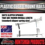 x2 Boat Trailer Slipper Spring Mount Rails + White Plastic Guards Suit 13" & 14" Tyres