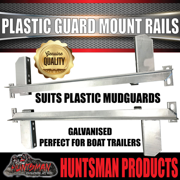 x2 Boat Trailer Slipper Spring Mount Rails suit Plastic Guards 13" or 14" Wheels