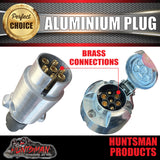 7 Pin Male & Female Aluminium Round Large Trailer Caravan Boat Trailer Plug