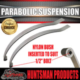x2 Dacromet 15mm Trailer Parabolic 1000kg Springs + U Bolt & Hanger Kit.