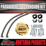 x2 Dacromet 15mm Trailer Parabolic 1000kg Springs + U Bolt & Hanger Kit.