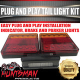 12V Stop Tail Indicator Plug & Play LED Trailer Light Kit inc Number Plate Light & Flat Plug 6x4 - 7x5