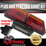 12V Stop Tail Indicator Plug & Play LED Trailer Light Kit inc Number Plate Light & Flat Plug 6x4 - 7x5