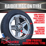 Low Profile Boat Trailer 14" Ford Stud Gunmetal Raider Mag Rim & 175/65R14C Tyre