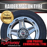 Low Profile Boat Trailer 14" Ford Stud Gunmetal Raider Mag Rim & 175/65R14C Tyre