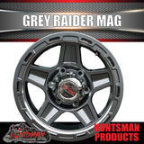 15x6 6 Stud 6/139.7 Raider Gunmetal Alloy Mag Wheel Rim Caravan Boat Trailer