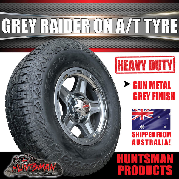 15" 6 Stud Gunmetal Grey Raider Mag & 235/75R15 LT Tyre. 235 75 15