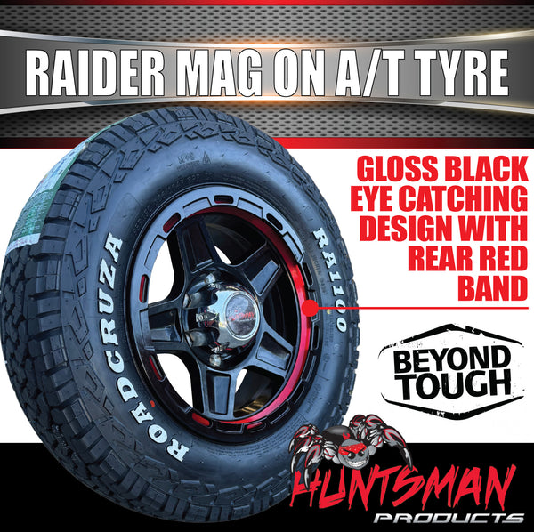 15" 6 Stud Raider Caravan Trailer Alloy Wheel Rim & 195R15C LT RA1100 AT TYRE