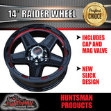 14" & 185R14 LT CF1100 Ford Stud Red Band Raider Trailer Caravan Mag Rim & All Terrain Tyre