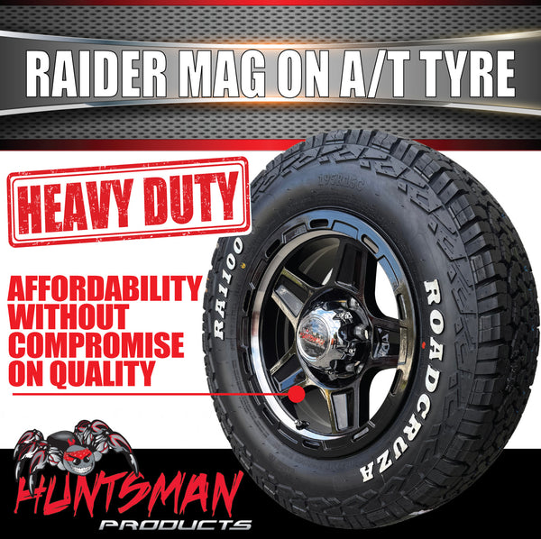 15" 6 Stud Raider Caravan Trailer Alloy Wheel Rim & 195R15C LT RA1100 AT TYRE