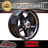 14" & 175/70R14 LT RA1100 Ford Stud Silver Band Raider Trailer Caravan Mag Rim & All Terrain Tyre