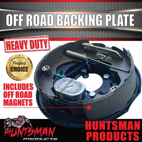 1x 10" LHS Off Road Trailer Caravan Electric Brake Backing Plate With Park Lever Suit Huntsman & Alko