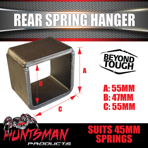 Rear Trailer Slipper Spring Hanger With Support Brace Suit 45mm Wide Springs
