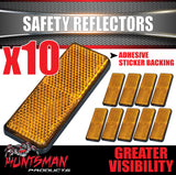x10 Huntsman Amber Orange Trailer Truck Caravan Adhesive Reflector 85x30mm, CTA Approved