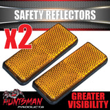 x2 Huntsman Amber Orange Trailer Truck Caravan Adhesive Reflector 85x30mm, CTA Approved