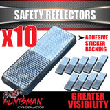 x10 Huntsman White Trailer Truck Caravan Adhesive Reflector 85x30mm, CTA Approved