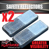 x2 Huntsman White Trailer Truck Caravan Adhesive Reflector 85x30mm, CTA Approved