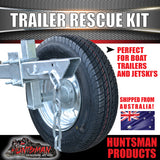 Trailer Rescue Kit , Spare Wheel, 155R13C Tyre & Holder inc hub & LM bearings