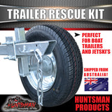 Trailer Rescue Kit , Spare Wheel, 185R14C Tyre & Holder inc hub & S/L bearings