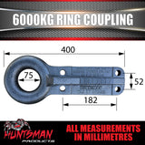 6000kg Trailer Ring Coupling & Handbrake Kit Suit Pintle Hook 3". Black E Coat