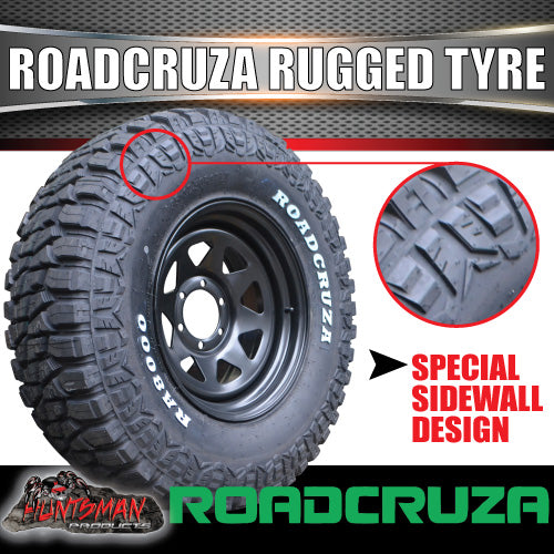 285/75R16 Roadcruza RA8000 Tyre on 16" Black Steel Wheel Rim. 126/123Q 3 Ply Sidewall