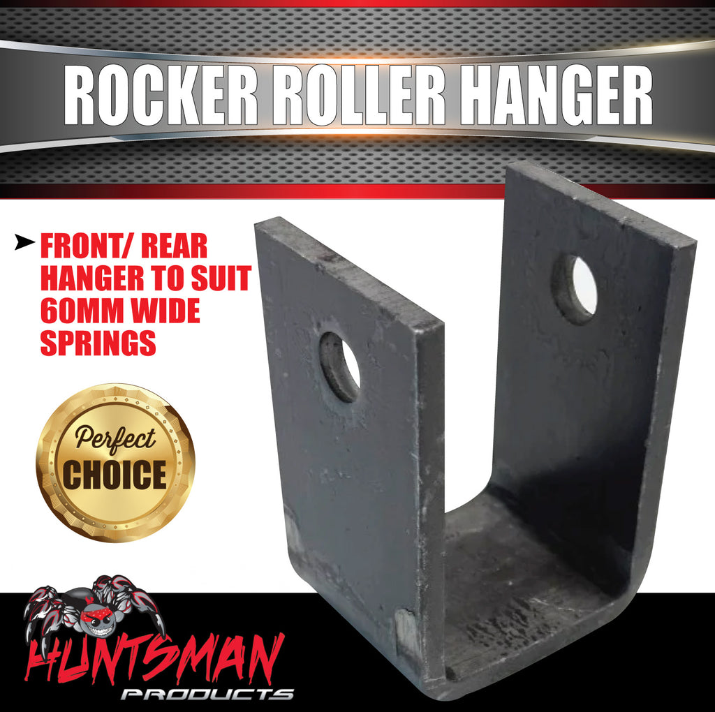 Trailer Spring Rocker Boxes Front & Rear Hanger Suited to 60mm Wide Rocker Roller Springs Trailer ...