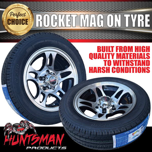Low Profile Boat Trailer 14" Ford Pattern Rocket Mag Wheel Rim & 175/65R14C Tyre
