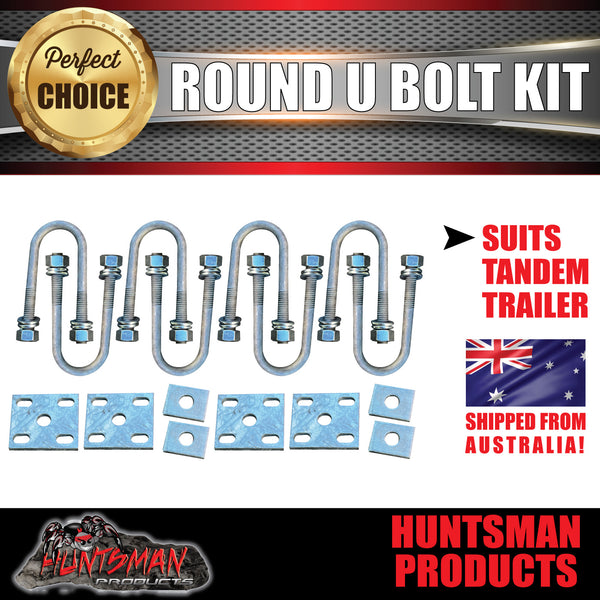 Tandem Galvanised Boat Trailer 39mm x 115mm 1/2" U Bolt Kit