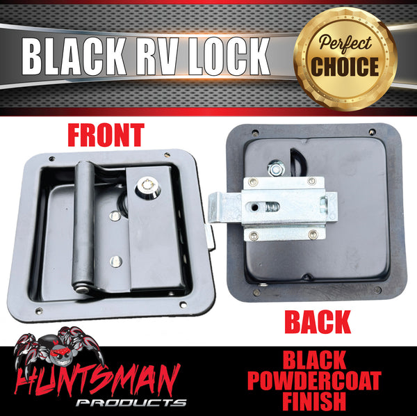 Black Stainless Caravan RV Motorhome Trailer Canopy Lock. Pull Down Up Handle