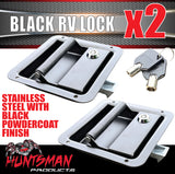2x Black Stainless Caravan RV Motorhome Trailer Canopy Lock. Pull Down Up Handle