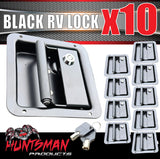 10x Black Stainless Caravan RV Motorhome Trailer Canopy Lock. Pull Down Up Handle