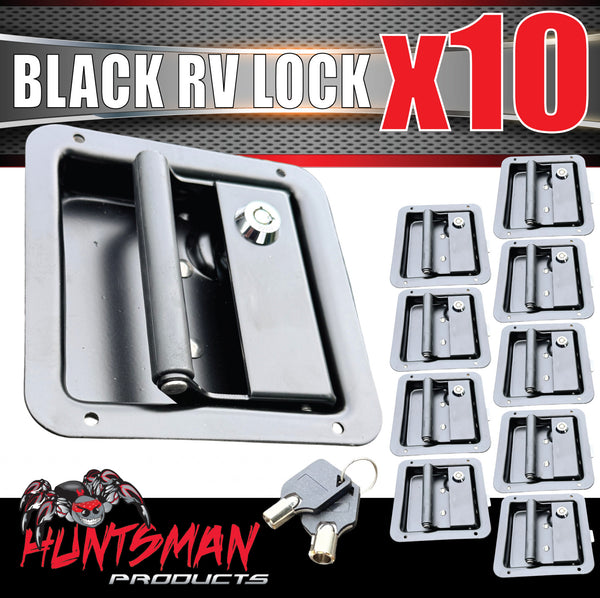 10x Black Stainless Caravan RV Motorhome Trailer Canopy Lock. Pull Down Up Handle