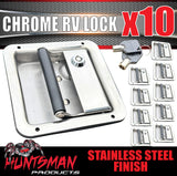 10x Stainless Steel Caravan RV Motorhome Trailer Canopy Lock. Pull Down Up Handle