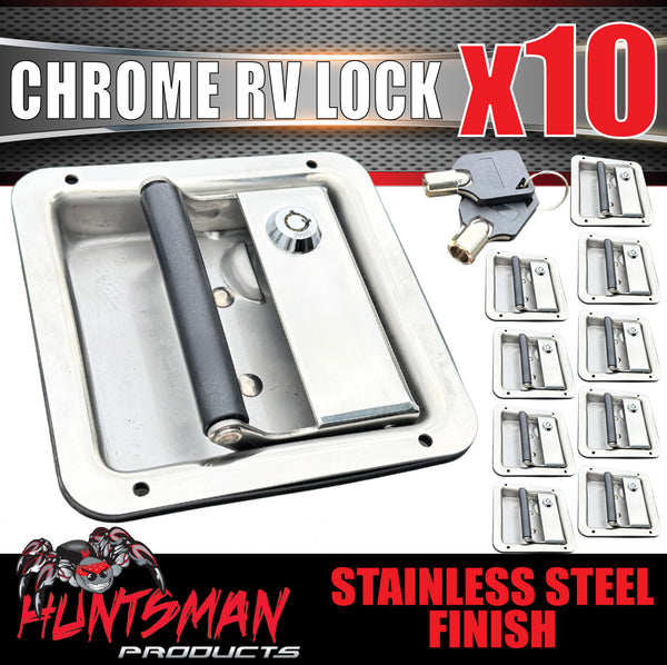 10x Stainless Steel Caravan RV Motorhome Trailer Canopy Lock. Pull Down Up Handle