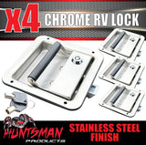 4x Stainless Steel Caravan RV Motorhome Trailer Canopy Lock. Pull Down Up Handle