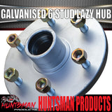 1x Galvanised Dacromet 6 Stud Trailer Caravan Lazy Hub & LM bearing kit. Marine Seal