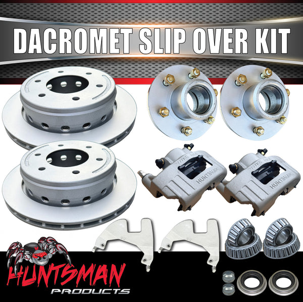 2000Kg 12" 5 Or 6 Stud Landcruiser Pattern Dacromet Trailer Caravan Hydraulic Ventilated Disc Brake Kit